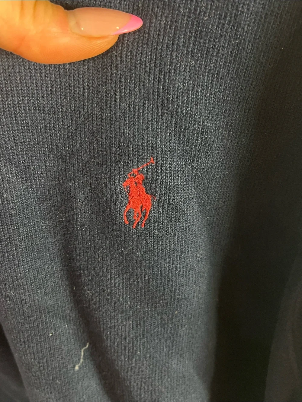 Polo Ralph Lauren Navy 1/4 Zip 100% Cotton Sweater Sweatshirt Men’s L